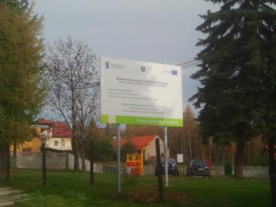 Tablica informacyjna dla Z 3 Budowa kanalizacji sanitarnej we wsi Chorągwica
